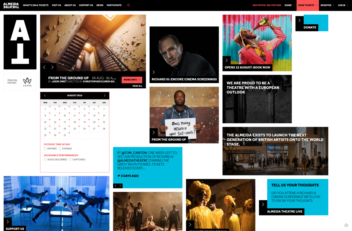 Homepage Screenshot Almeida Theatre