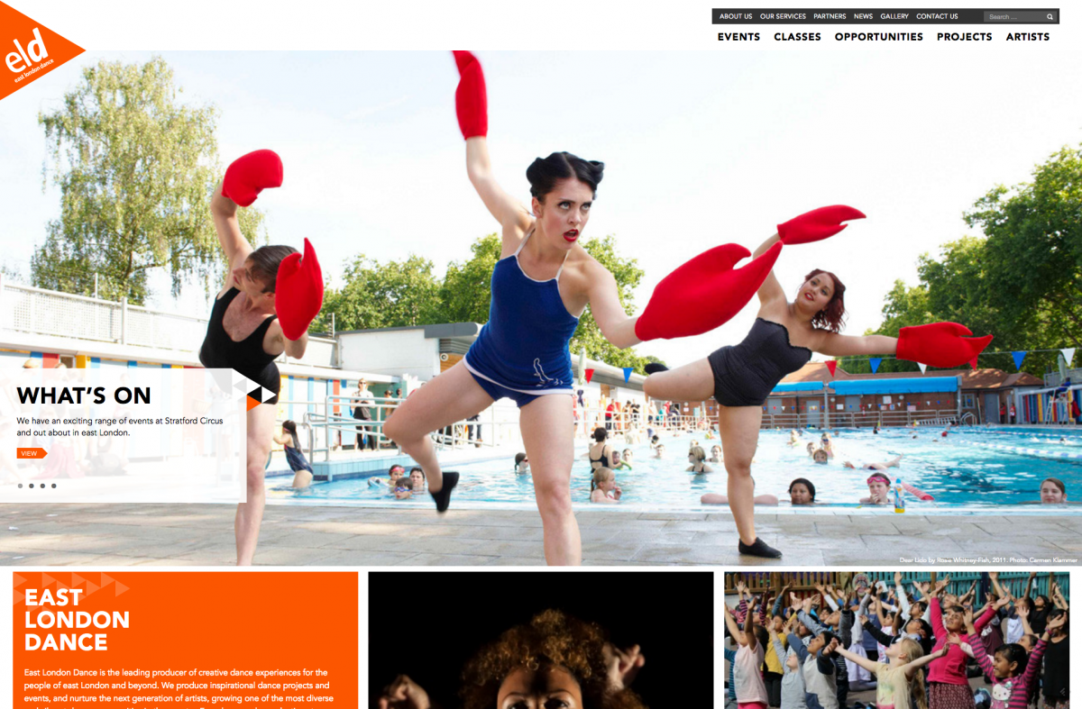 Homepage Screenshot East London Dance