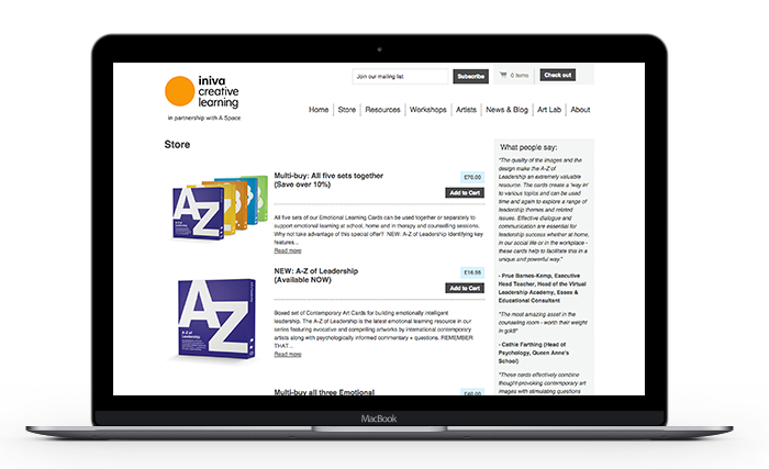 Iniva Creative Learning - Shopify Ecommerce Website Design