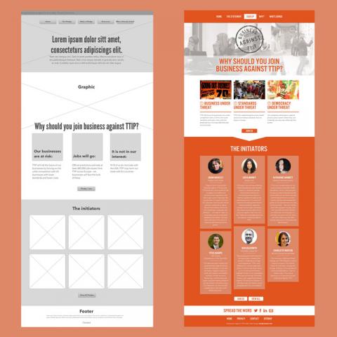 Business Against TTIP Campaign Microsite Design